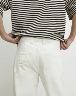 Cream Loose Fit Jeans