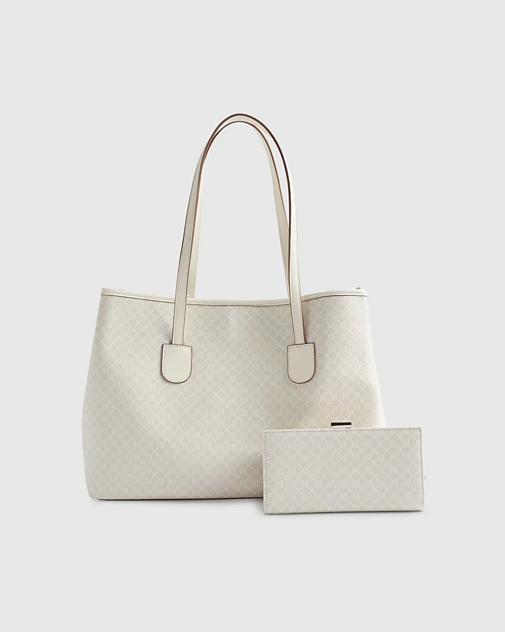 Cream Monogram Print Bundle Shopper Bag
