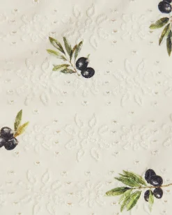 Cream Olive Print Bikini Bottoms