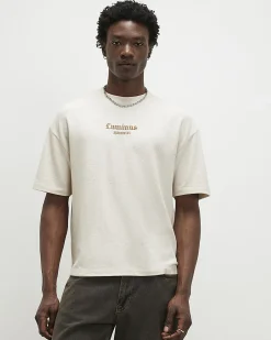 Cream Oversized Cotton Blend Tapestry T-Shirt