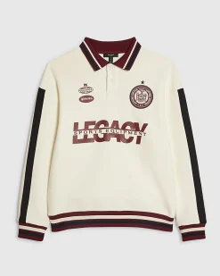 Cream Oversized Fit Legacy Blocked Rugby Top