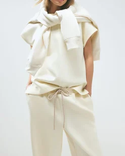 Cream Premium Jersey Twill Joggers
