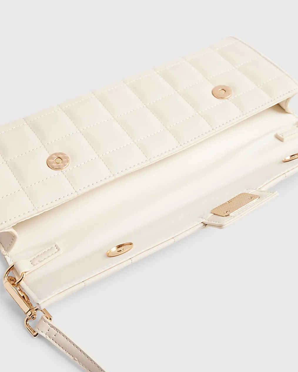 Cream Quilted Clutch Bag
