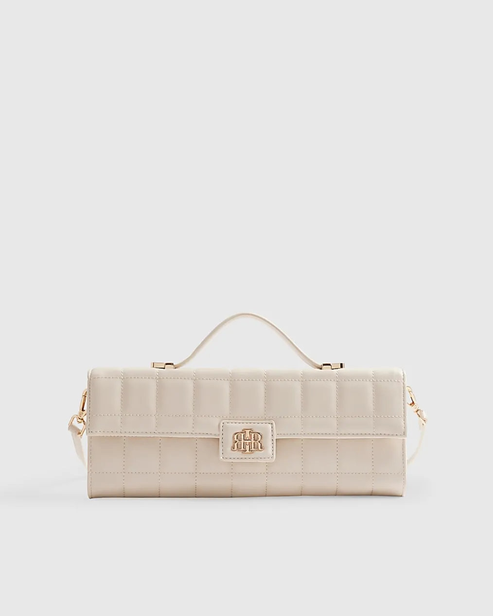 Cream Quilted Clutch Bag