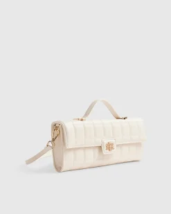 Cream Quilted Clutch Bag
