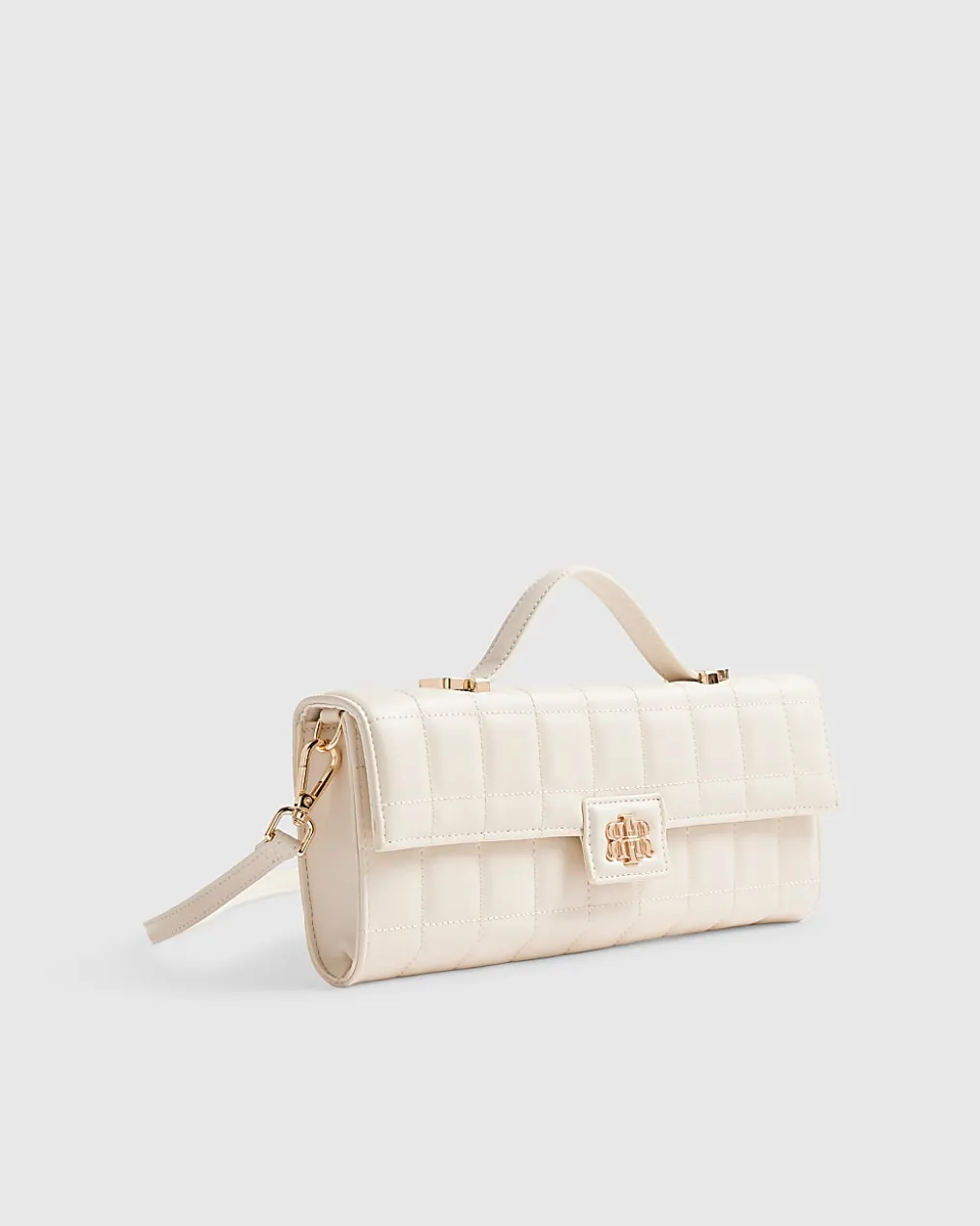 Cream Quilted Clutch Bag