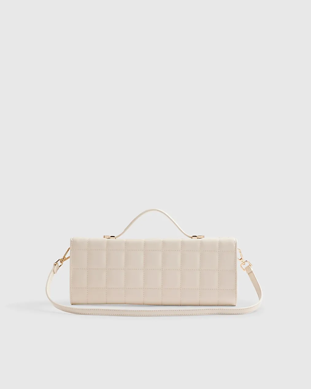 Cream Quilted Clutch Bag