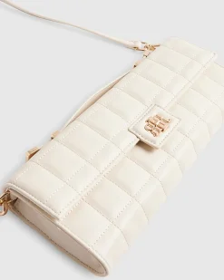 Cream Quilted Clutch Bag