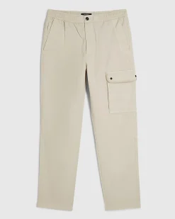 Cream Regular Fit Cargo Trousers