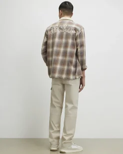Cream Regular Fit Cargo Trousers
