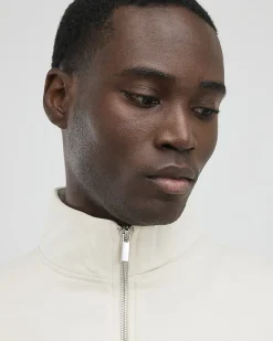 Cream Regular Fit Funnel Neck Sweatshirt