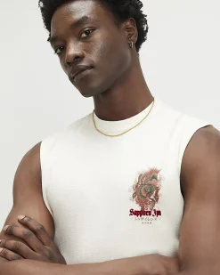 Cream Regular Fit Sapporo Tank Top