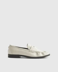 Cream Ruched Loafers