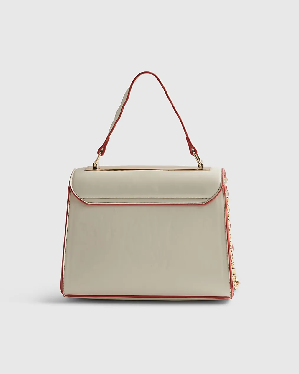 Cream Scallop Mini Charm Tote Bag