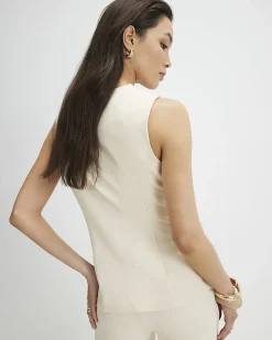 Cream Scallop Ponte Waistcoat