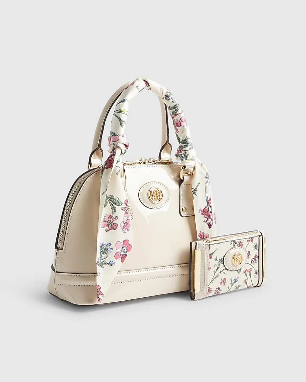 Cream Scarf Handle Cross Body Bag Bundle