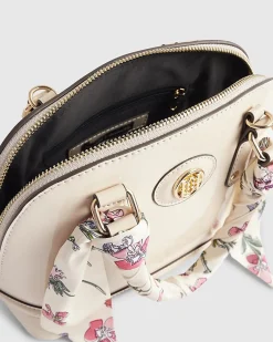 Cream Scarf Handle Cross Body Bag