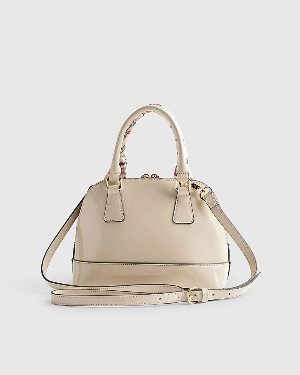 Cream Scarf Handle Cross Body Bag