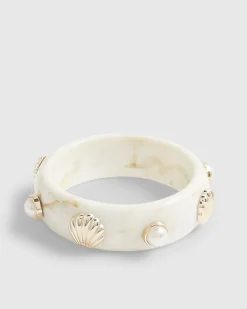 Cream Shell Cream Resin Bangle