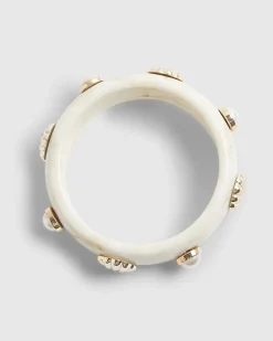 Cream Shell Cream Resin Bangle