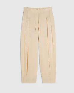 Cream Shimmer Balloon Leg Trousers
