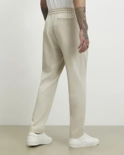 Cream Slim Fit Smart Joggers
