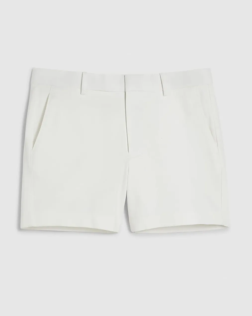 Cream Slim Short Length Stretch Chino Shorts