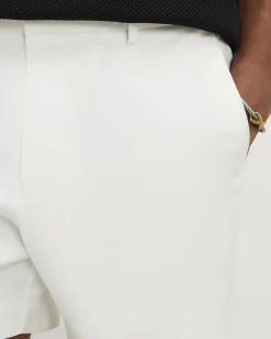 Cream Slim Short Length Stretch Chino Shorts