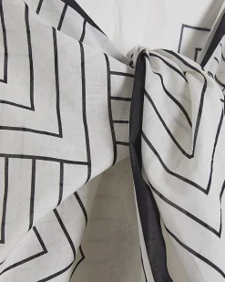 Cream Stripe Geometric Sarong