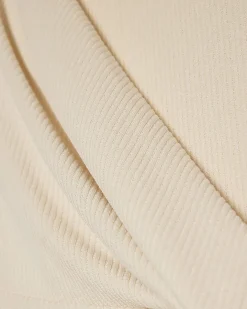 Cream Textured Knot Front Top