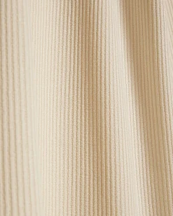 Cream Textured Wide Leg Trousers