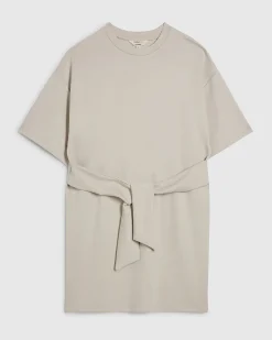 Cream Tie Front Mini Dress