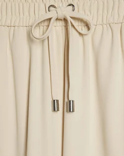 Cream Wide Leg Smart Joggers