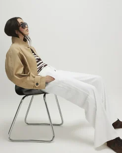 Cream Wide Leg Tailored Joggers