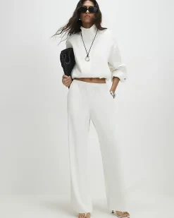 Cream Wide Leg Trousers