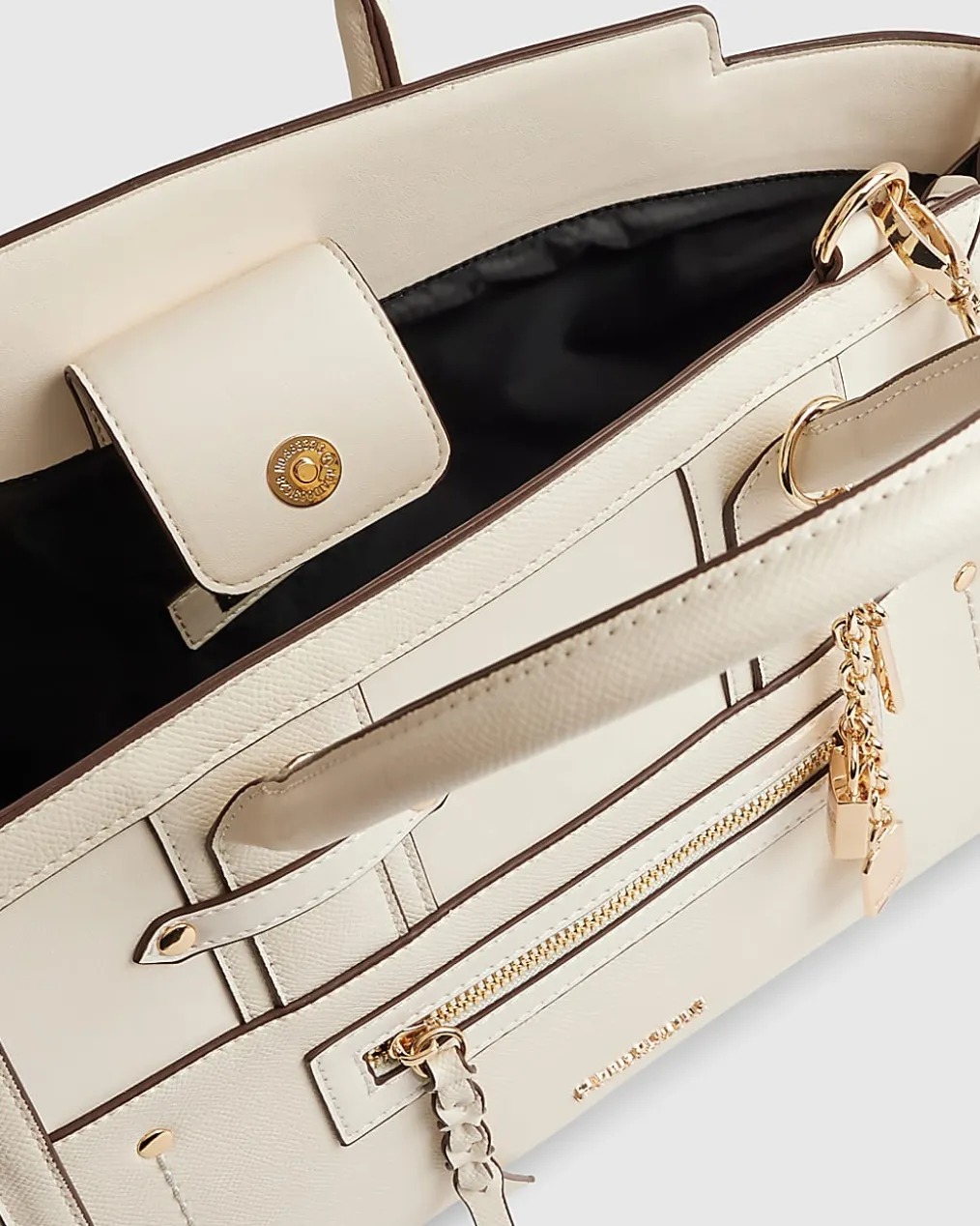 Cream Winged Panelled Tote Bag
