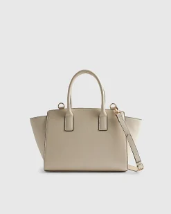 Cream Winged Panelled Tote Bag