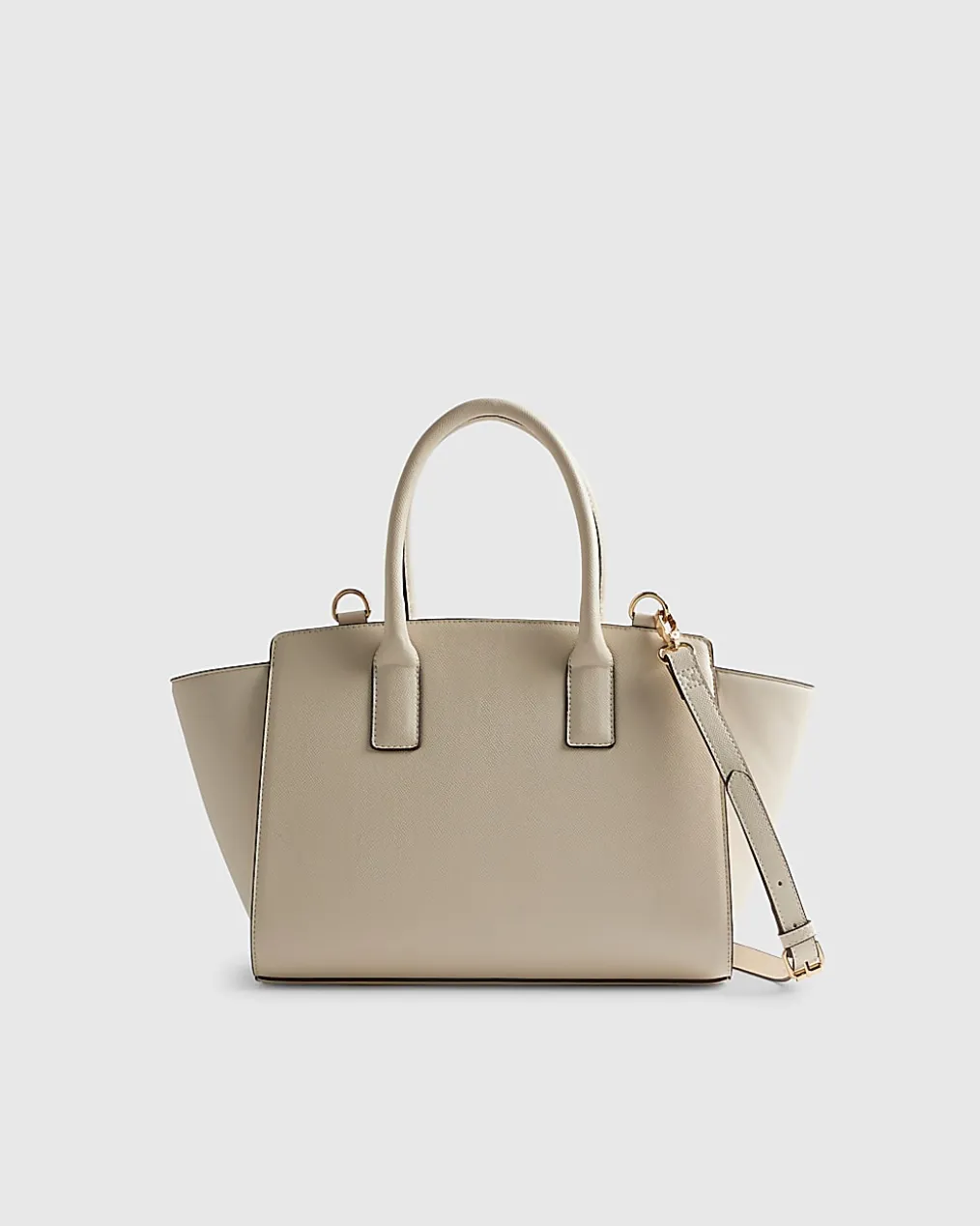 Cream Winged Panelled Tote Bag