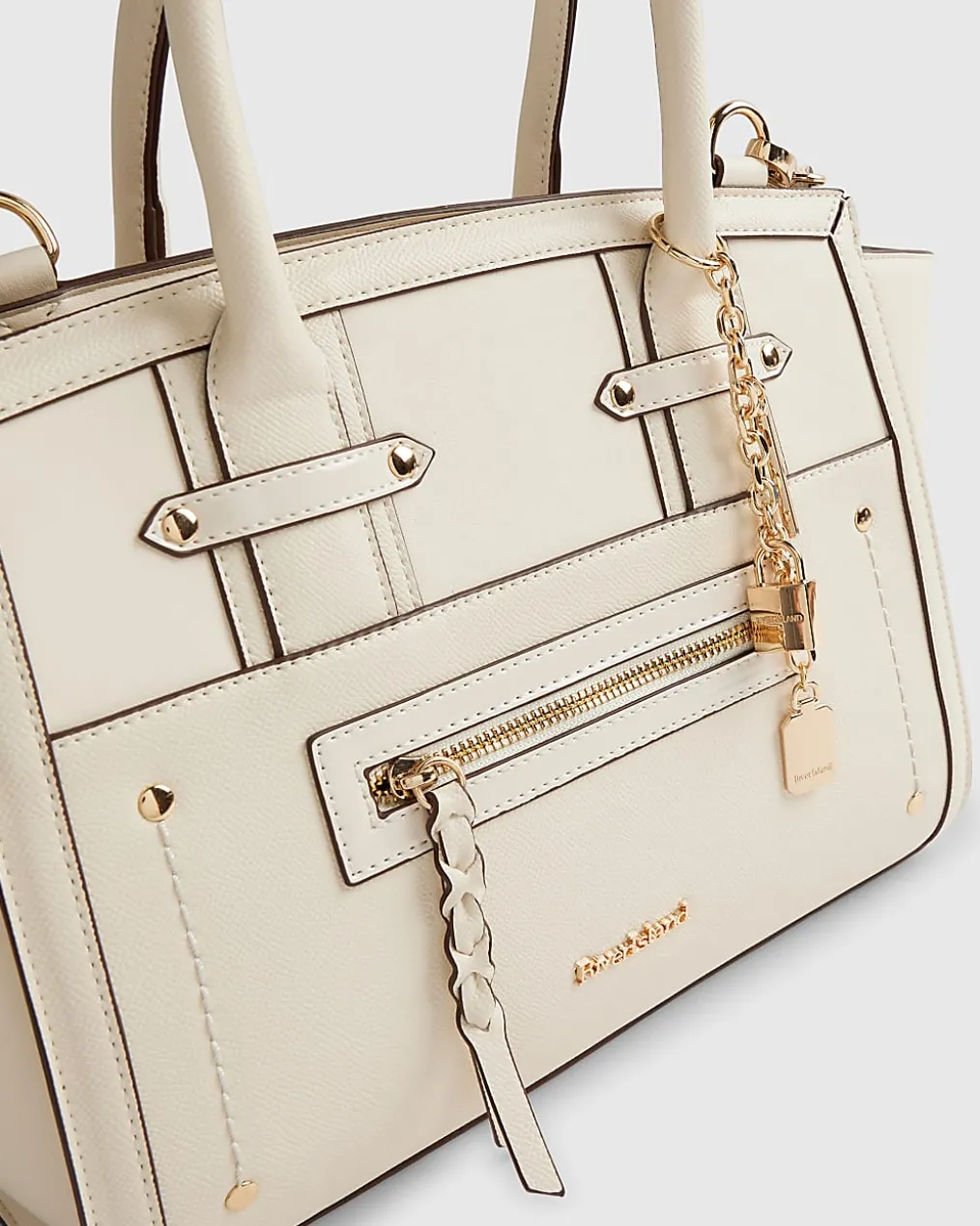 Cream Winged Panelled Tote Bag