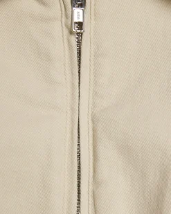 Cream Zip Denim Mini Dress