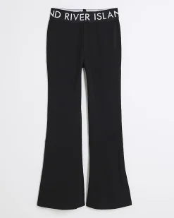 Girls Black RI Waistband Flared Trousers