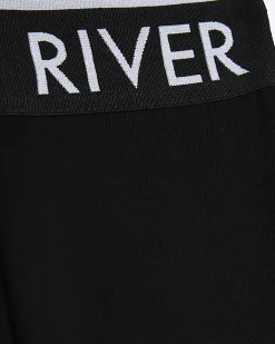 Girls Black RI Waistband Leggings
