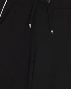 Girls Black Side Stripe Wide Leg Trousers
