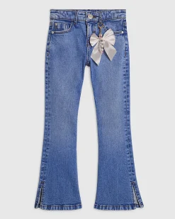 Girls Blue Keychain Flared Jeans