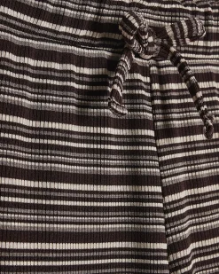 Girls Brown Striped Wide Leg Trousers