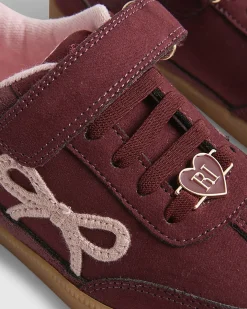 Girls Red Bow Trainers