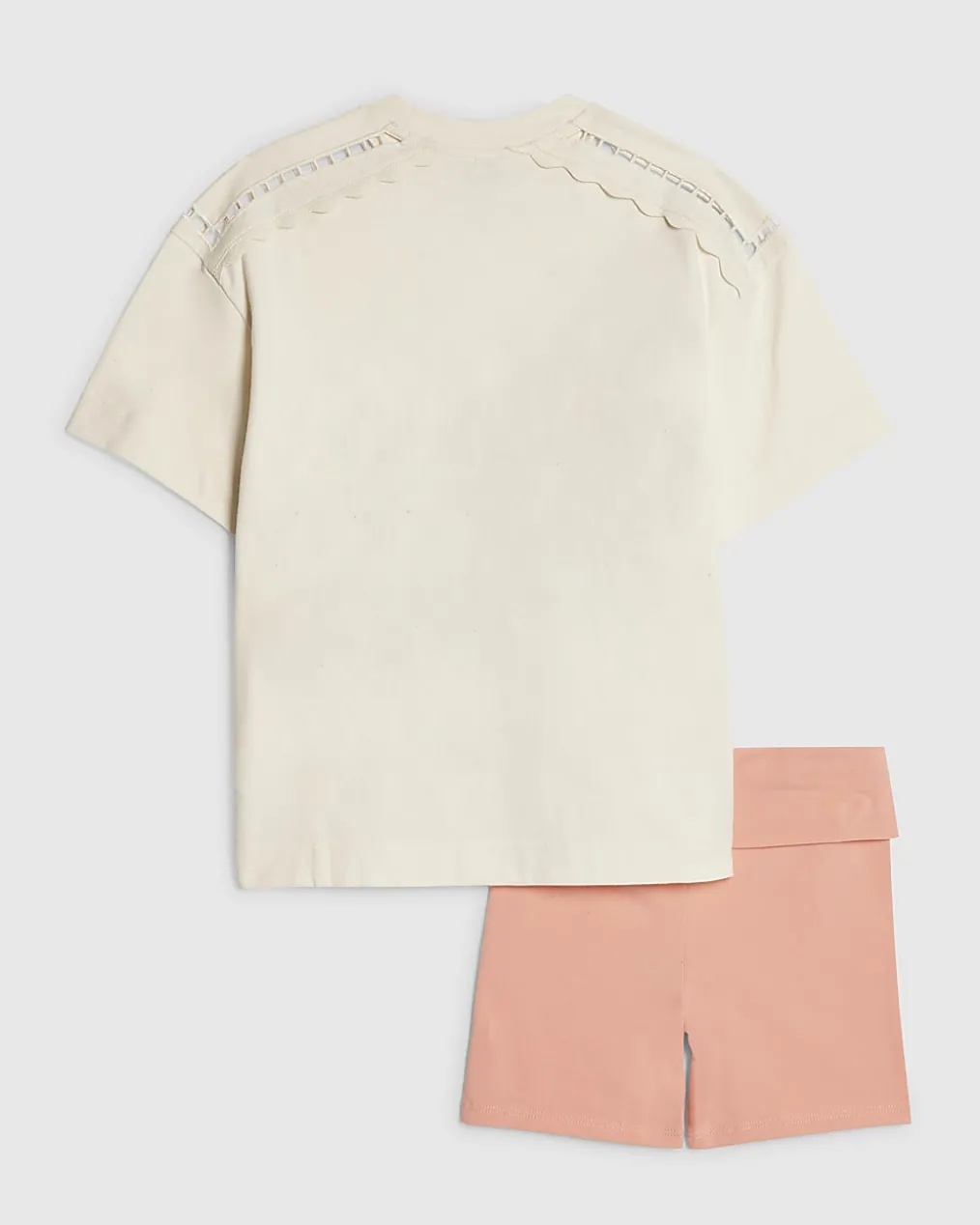 Girls White Miami Beach T-Shirt Set