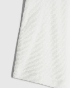 Girls White Scallop Trim Tank Top