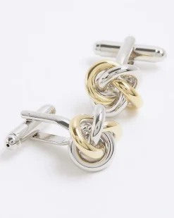 Gold and silver Mixed Metal Knot Cufflinks