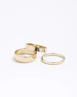 Gold band rings multipack
